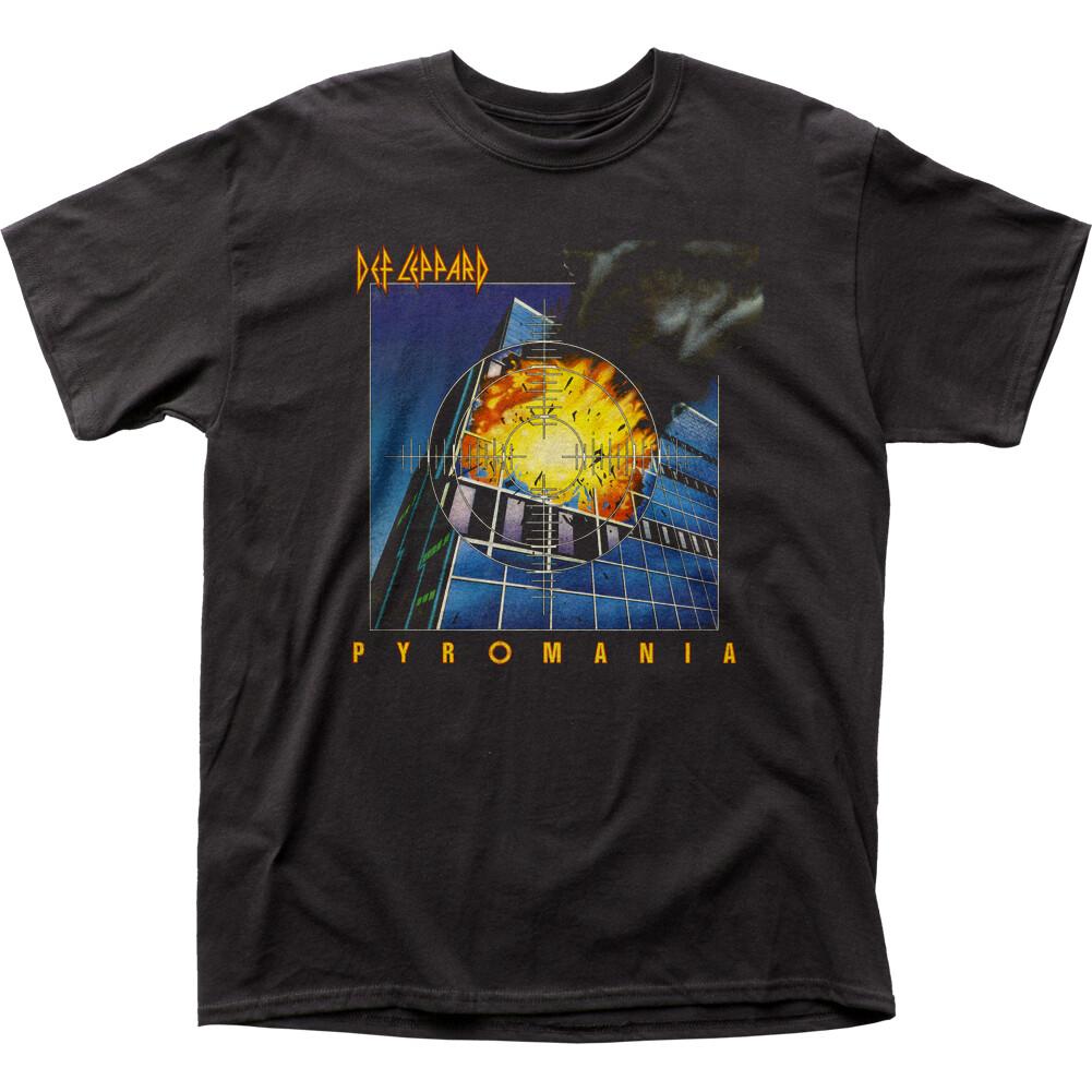 Def Leppard Pyromania T Shirt Mens Licensed Rock N Roll Music Band Tee New Black