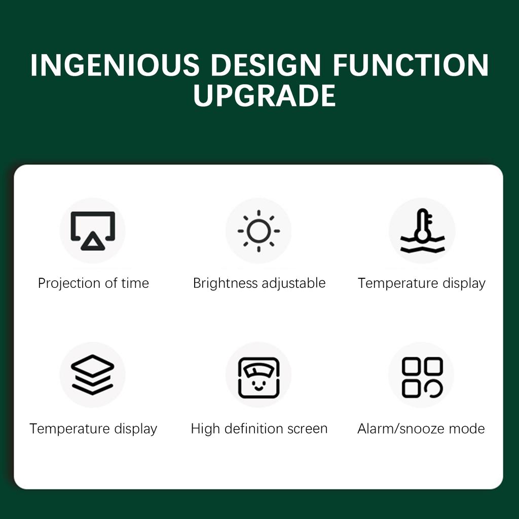 Creative LED Projection Alarm Clock Digital Display Bedsides Alarm Clock Telling the Time Snooze Temperature Home Ceiling Clock