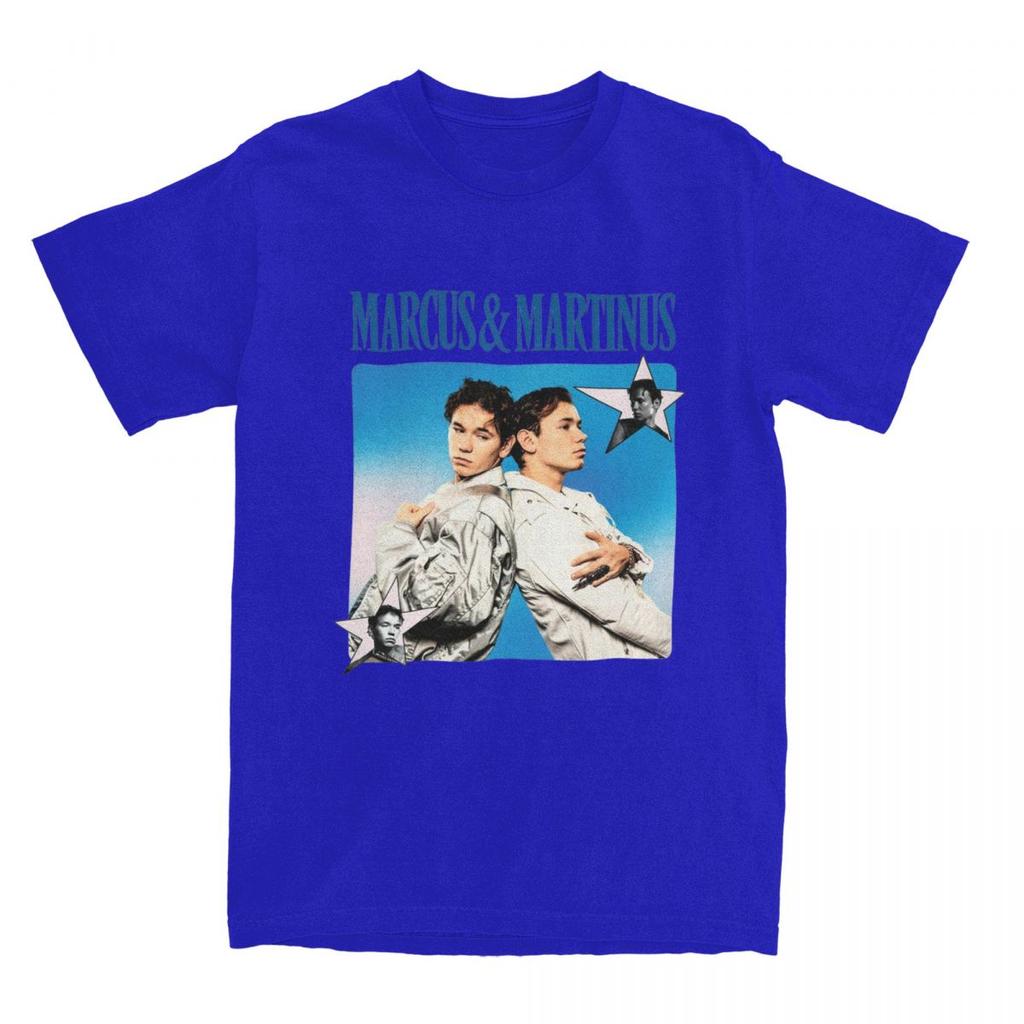 Marcus & Martinus Unforgettable Eurovision Song 2024 Men's T Shirts Tees Short Sleeve Crewneck T-Shirts 100% Cotton Clothing