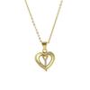 A-Z English Letter Initial Necklace Gold Plated Necklace Micro Setting Zircon Heart Necklace for Women