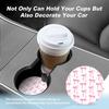 Pink Bow Car Coasters for Cup Holders,2 Pack Car Cup Holder Coasters for Car,Ceramic Absorbent Car Coaster with A Finger Notch and Cork Base,Car