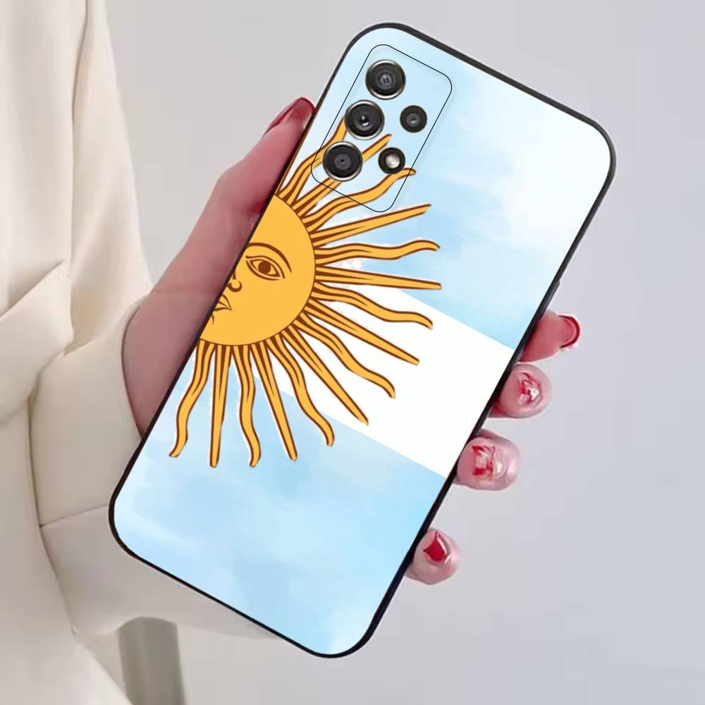 Чехол для телефона с флагом болельщика футбола Аргентины для Samsung S25, S24, S21, S22, S23, S30, Ultra, S20, Plus, Fe, Мягкий силиконовый черный чехол