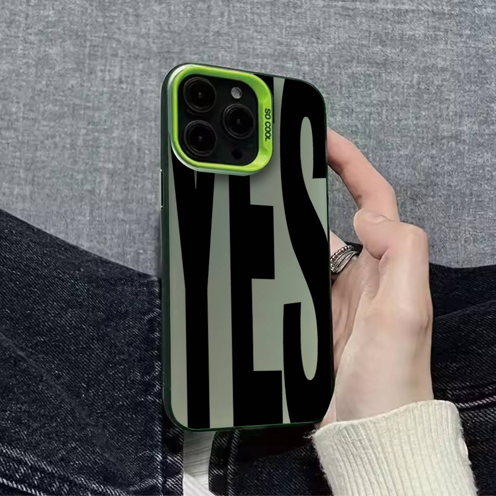 НЕТ и ДА Художественный чехол для телефона для iPhone 16,15,14,13,12,11,Pro,XS,Max,Plus,Mini,SE Цветной Конфетный Матовый Ударопрочный чехол