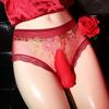 Большой размер Sissy Pouch Трусы Мужские Вышитые Прозрачные Трусы Сексуальный U-образный Карман Нижнее белье Низкая посадка Чехол для Пениса Нижнее белье