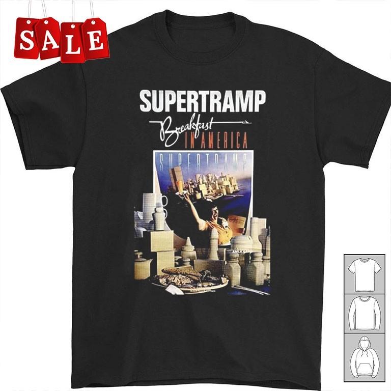 Новая футболка Supertramp Breakfast In America Подарок для фанатов Унисекс S-5XL Рубашка CA703