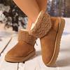 Faux Fur Non Slip Snow Boots Women 2025 Winter Round Toe Thick Bottom Ankle Boots Brown Warm Short Plush Cotton Booties