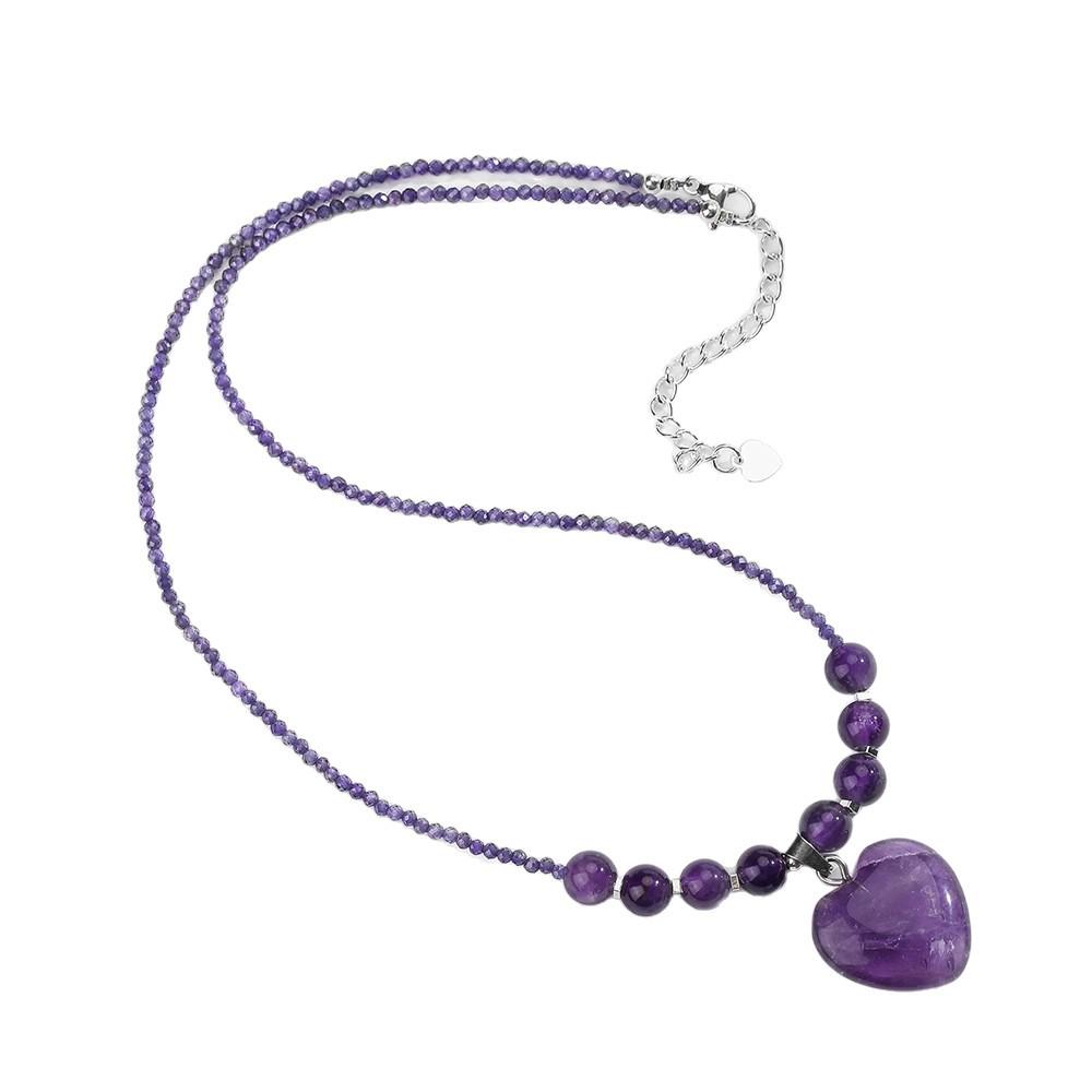 Богемское ожерелье-ключица из натурального аметиста