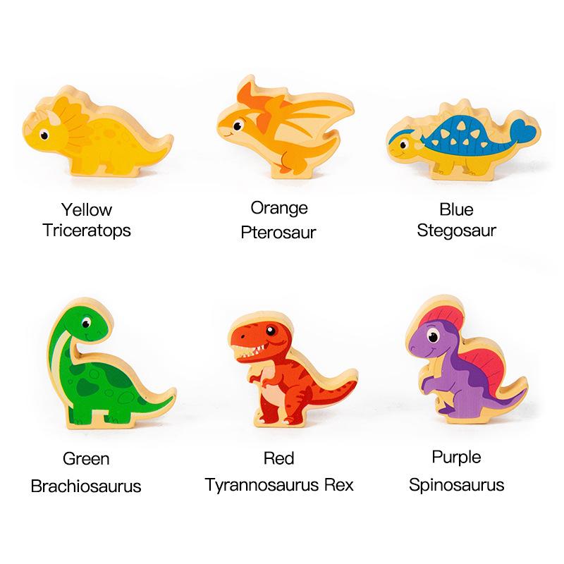 Все английские деревянные трехмерные яйца динозавров, пазл на сопоставление цветов, детская доска для захвата руками с животными, упражнение для мелкой моторики