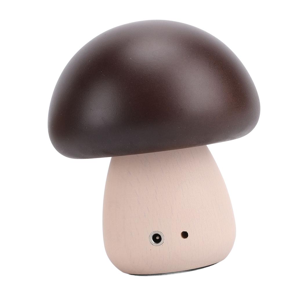 Small Wood Mushroom Lamp Night Light Cordless Bedside Touch Lamp USB Rechargeable 450mAh Battery