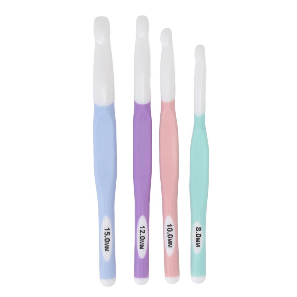 4 шт. крючки для вязания эргономичный дизайн прозрачная шкала пластиковый набор крючков для вязания ковров