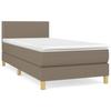 Box Spring Bed with Mattress Taupe 90 x 200 cm Fabric