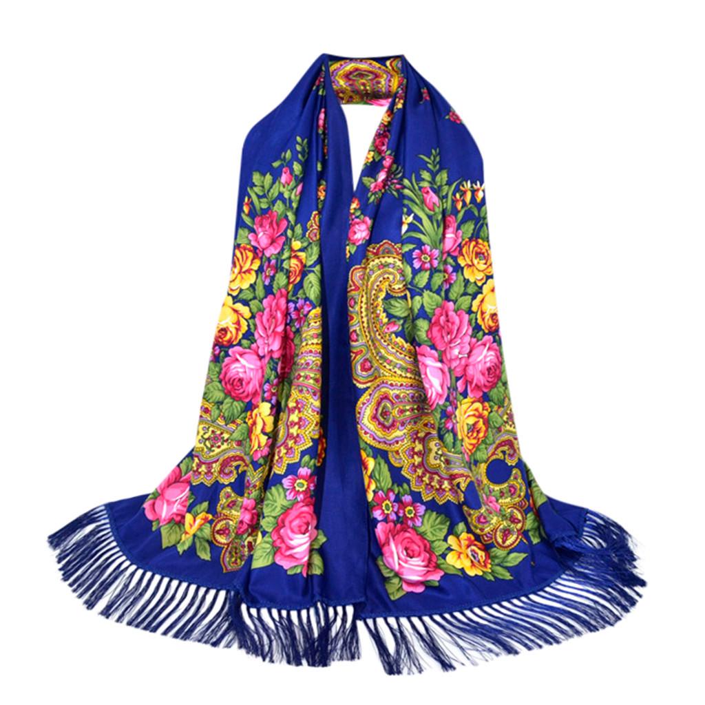 Women Lady -Custom Print tie Tassel Square Scarf Wrap Shawl Travel Scarve