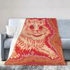 Декоративное одеяло Louis Wain Оранжевое психоделическое кошачье одеяло, постельное белье, теплое плюшевое одеяло для кровати, гостиной, пикника, путешествия, домашнего дивана