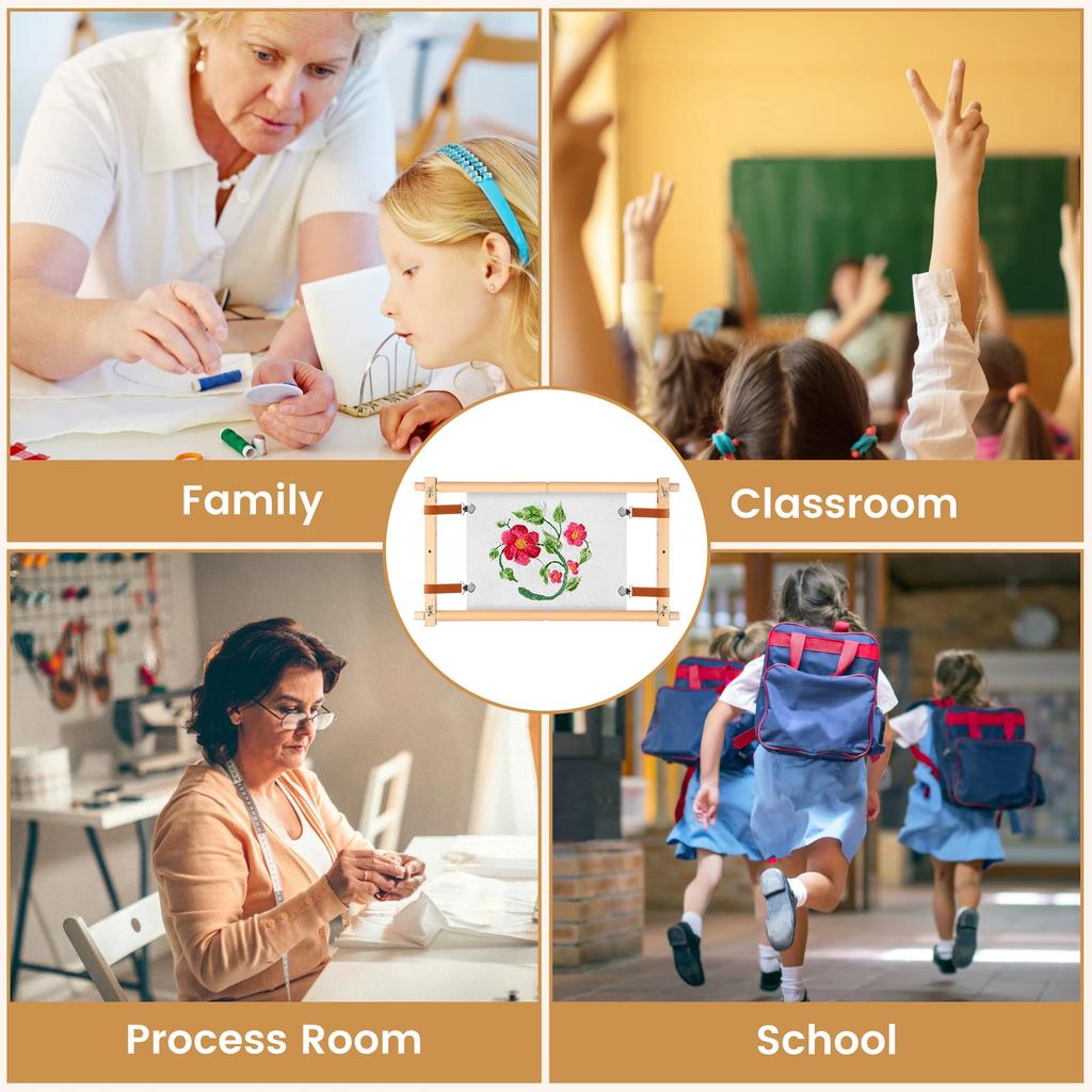 Рама-скролл для вышивки Деревянная рама-скролл для вышивания крестом Вращающаяся Регулируемая Рама-скролл для вышивания иглой Вышивка Гобелен Рама-скролл