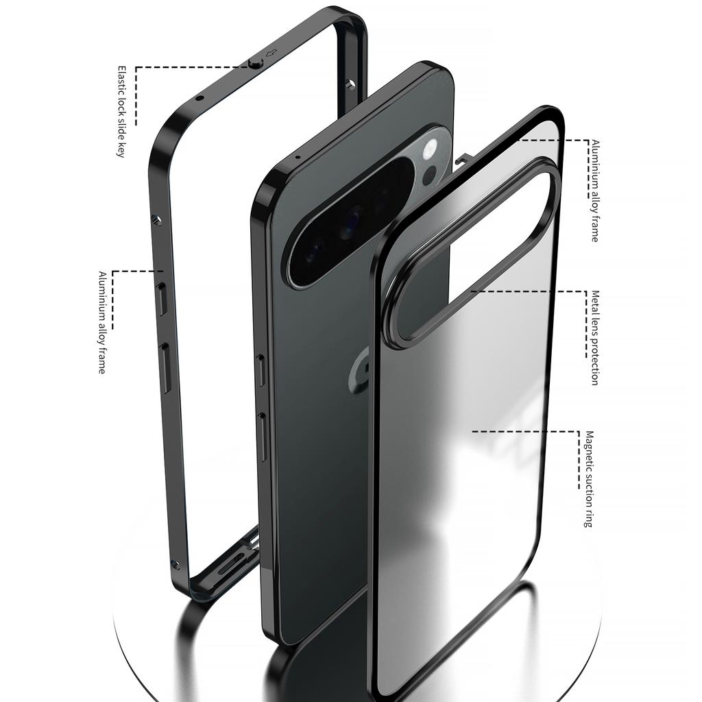 For Google Pixel 10 Pro XL Matte Case Aluminium Alloy + PC Phone Cover Pop-Up Snap Lock