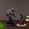 Modern Animal Sculpture Art Miniatures Figurine Micro Landscape Horse Head Statue  Cabinet