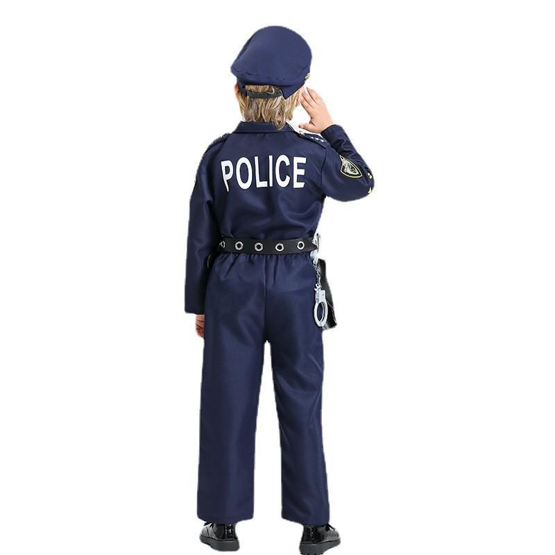 Kids Halloween Costume Police Officer Outfit Set Cosplay Party Stage Walk Show