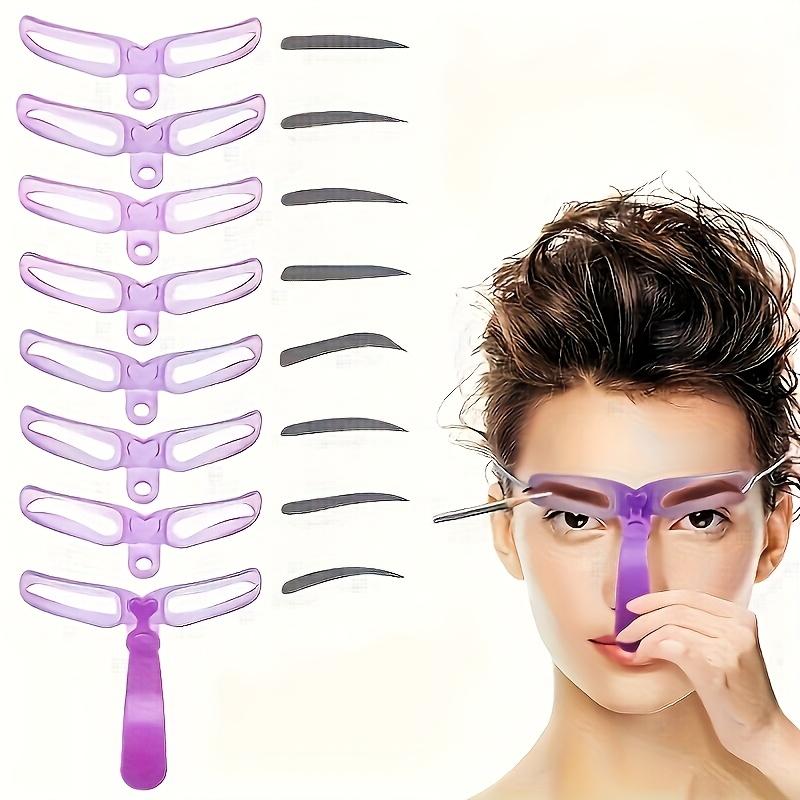 8 Eyebrow Shaping Kit Plastic Eyebrow Shaping Tool Handheld Eyebrow Template Drawing Card Unscented With Pre-Designed Shapes