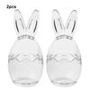 2 шт. Премиум стеклянная банка Мини Яйцо для хранения 2 упаковки/лот Пасхальный кролик Ухо Банка Маленькая Яйцо для хранения Прозрачная стеклянная чашка Ухо