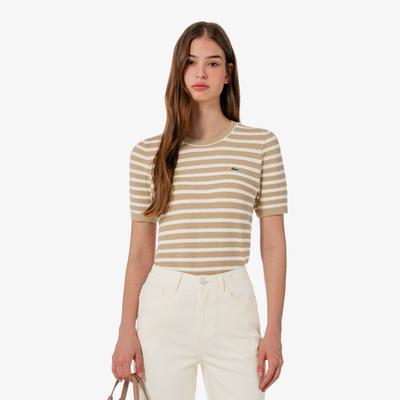 Women's Boucle Stripe Short Sleeve Sweater AF251E-56G02S