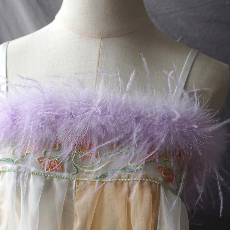 Цветные перья из страусиного меха, полоска для выступлений, танцевальная одежда, декоративный материал «сделай сам», аксессуары для одежды