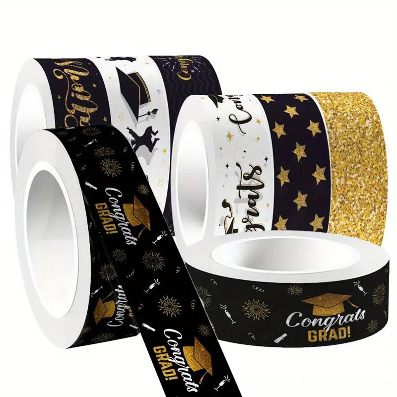 12pcs/set Adhesive Tape School Graduation Party Scrapbook DIY Material Scrapbooking Materials 15mmx5m