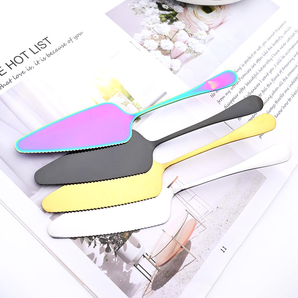 Drmfiy Colorful Dinnerware Set Stainless Steel Cutlery Cake Shovel Knife Pizza Cheese Cake Cake Spatula Baking Accessories Tools