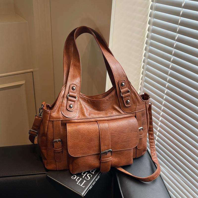 New High Quality PU Tote Bags for Work Commuting Carrying Bag College Style Student Outfit Book Shoulder Bag