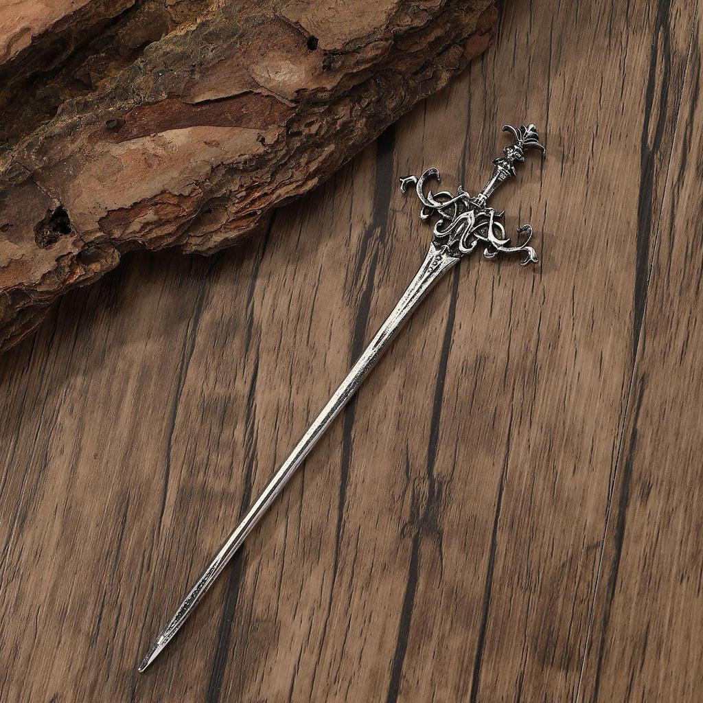 Заколка для волос в виде меча в ретро-стиле викингов - Модный зажим для вечеринок в норвежском стиле