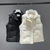 Autumn and Winter Women's Solid Color Vest Loose Short Women's Windproof Warm Vest Sleeveless Jacket