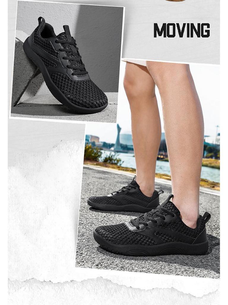 Мужские сетчатые кроссовки для бега с широким носком - Весна/Лето 2026, Дышащие, Мягкая подошва, Большой размер, Стиль босоногой