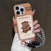 Cute Bear Phone Case For iPhone 11 Case iPhone 13 12 15 16 14 Pro Max XR XS X 7 8 Plus SE Card Slot Bag Holder Shockproof Cover