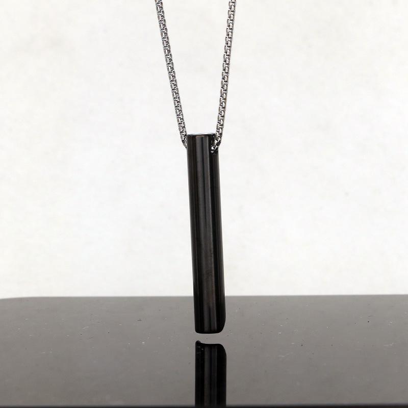 Stylish Titanium Steel Long Whistle Necklace - Regulates Breathing and Eases Stress