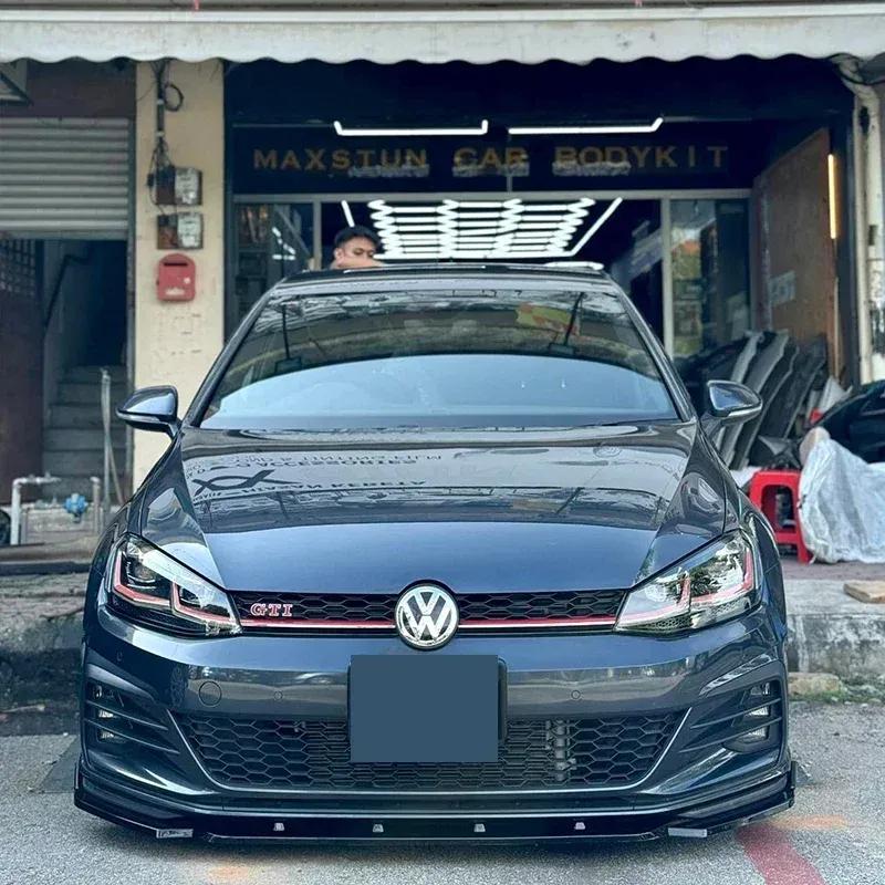 For Volkswagen Golf MK7.5 GTI GTD 2017-2020 MAXTON Style Car Front Bumper Lip Spoiler Splitter Front Lip Spoiler Cap Tuning