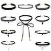 Women Black Choker 10 Pieces/Set Vintage Velvet Ladies Necklace Retro Jewellery