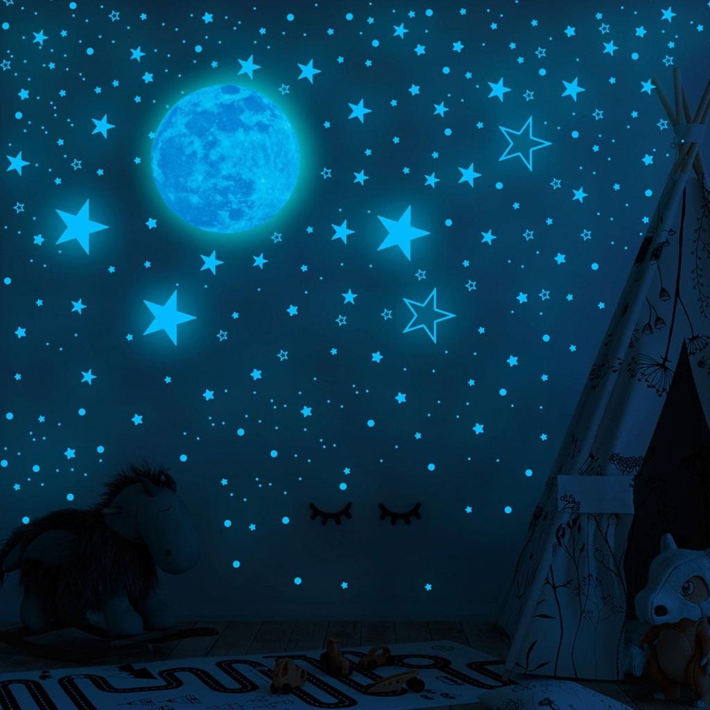 Luminous Sticker Moon Star Dot Creative Fluorescent Wall Sticker 1049pcs
