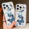 Чехол для iPhone 16 Pro Max с узором бабочек и цветов, алмазная накладка для iPhone 17 Aiir 15 14 13 16e Funda iPhone17 Pro Max Прозрачный мягкий чехол-накладка