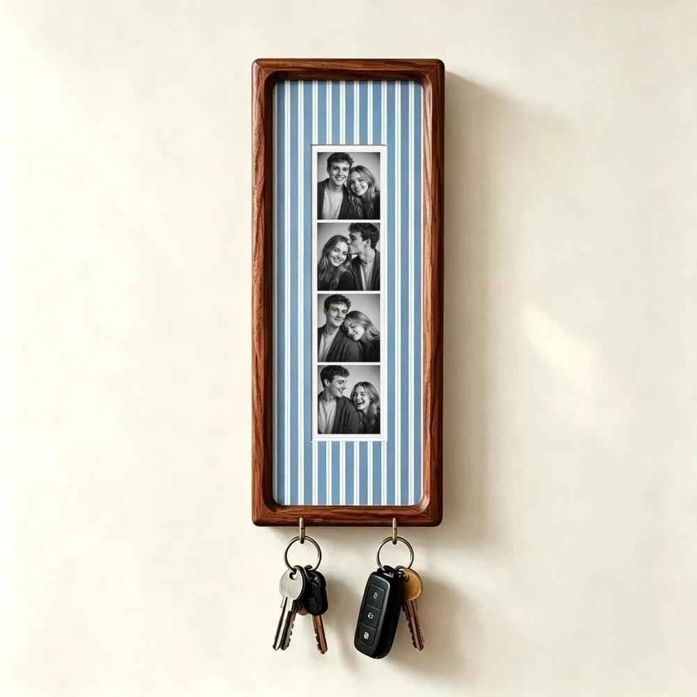 Wooden Key Holder Frame With Hook Display Frame Gift Vintage Wall Key Holder Desktop Display