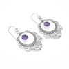 Chunky but Lightweight Natural Amethyst Earrings | Vintage-Style 925 Sterling Silver Statement Piece for Women