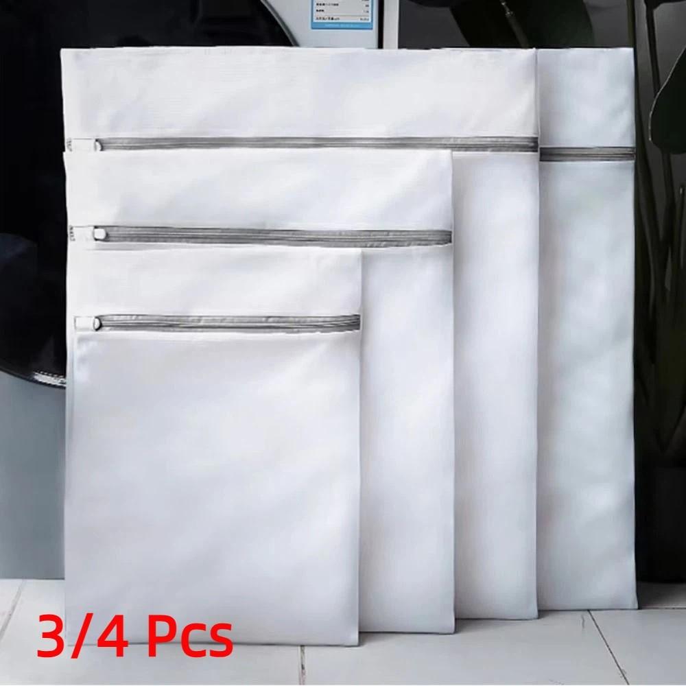 3/4Pcs Coarse Net Mesh Laundry Bag Durable Mesh Clothing Organizer College Dorm
