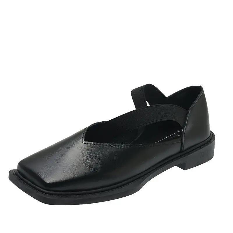 Модная женская обувь на плоской подошве Готическая Роскошная Кожаная Повседневная Обувь Мэри Джейн Низкий Каблук Элегантный Японский Стиль Лолита Темно-Коричневый Квадратный Носок E A