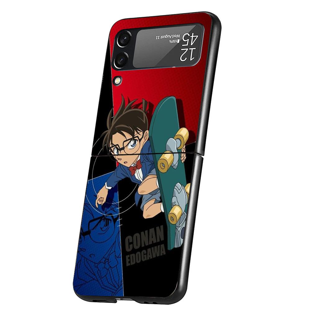 Аниме Чехол Conan для телефона Samsung Galaxy Z Flip 7 6 5 4 3 5G Flip7 Flip6 Flip5 Flip4 Flip3 Черный Fundas Shell Galaxy Z Fl