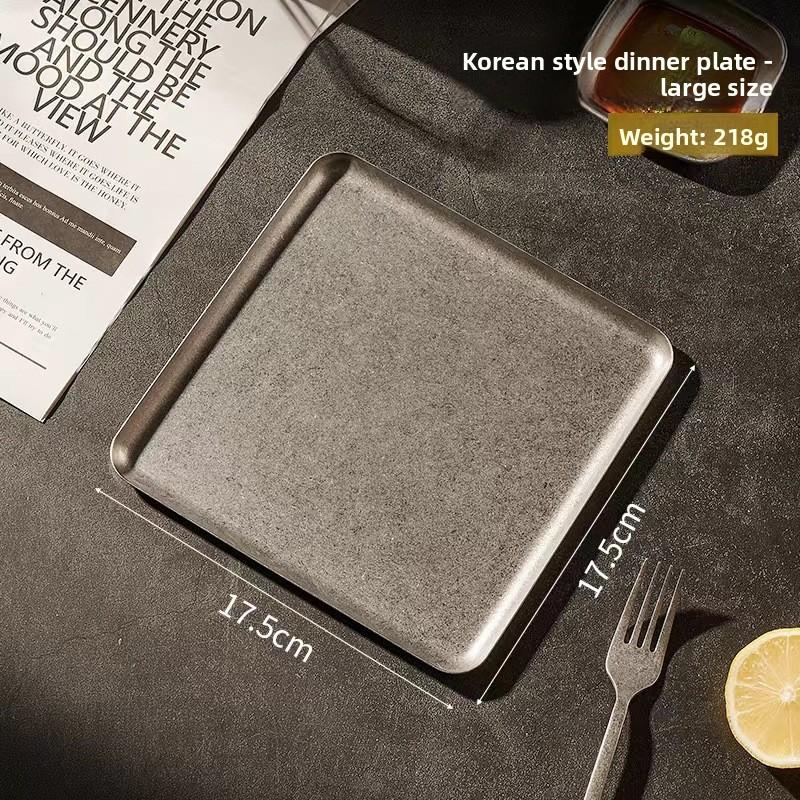 Ins Korean Plateins, Stainless Steel Rectangular Plate Cafe Cake Dessert Plate Storage Trays,Home Kitchen Storage Table Dish