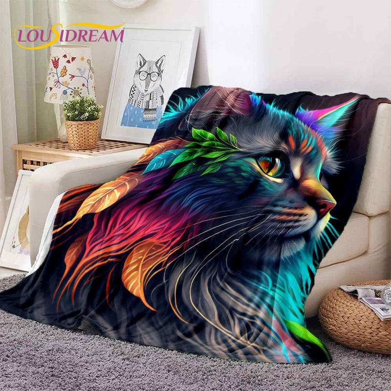 3D Persian Cat,Cute Calico Cat,Ragdoll Cartoon Soft Blankets,Keep Warm Throw Blanket for Picnic Beds Sofa Home Bedroom Gift Kid