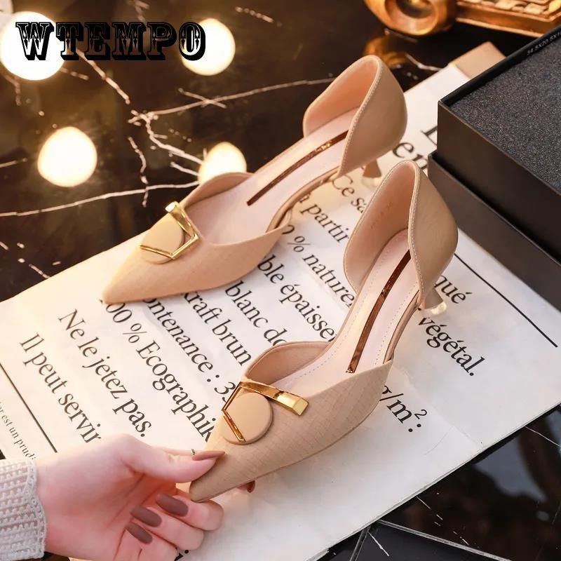 Ladies Elegant Single Shoes All-match Pointed High Heels Women Stiletto 5cm Sandals Women's Soft Leather High Heels