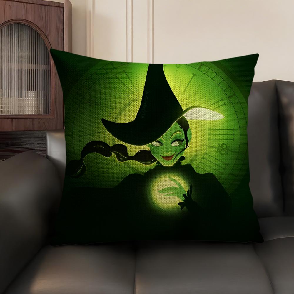 WWicked Part One Movie Cushion Cover Natural Linen Organic Fabric DoubleSided Printing Sofa Home Decor Gift Pillow Case