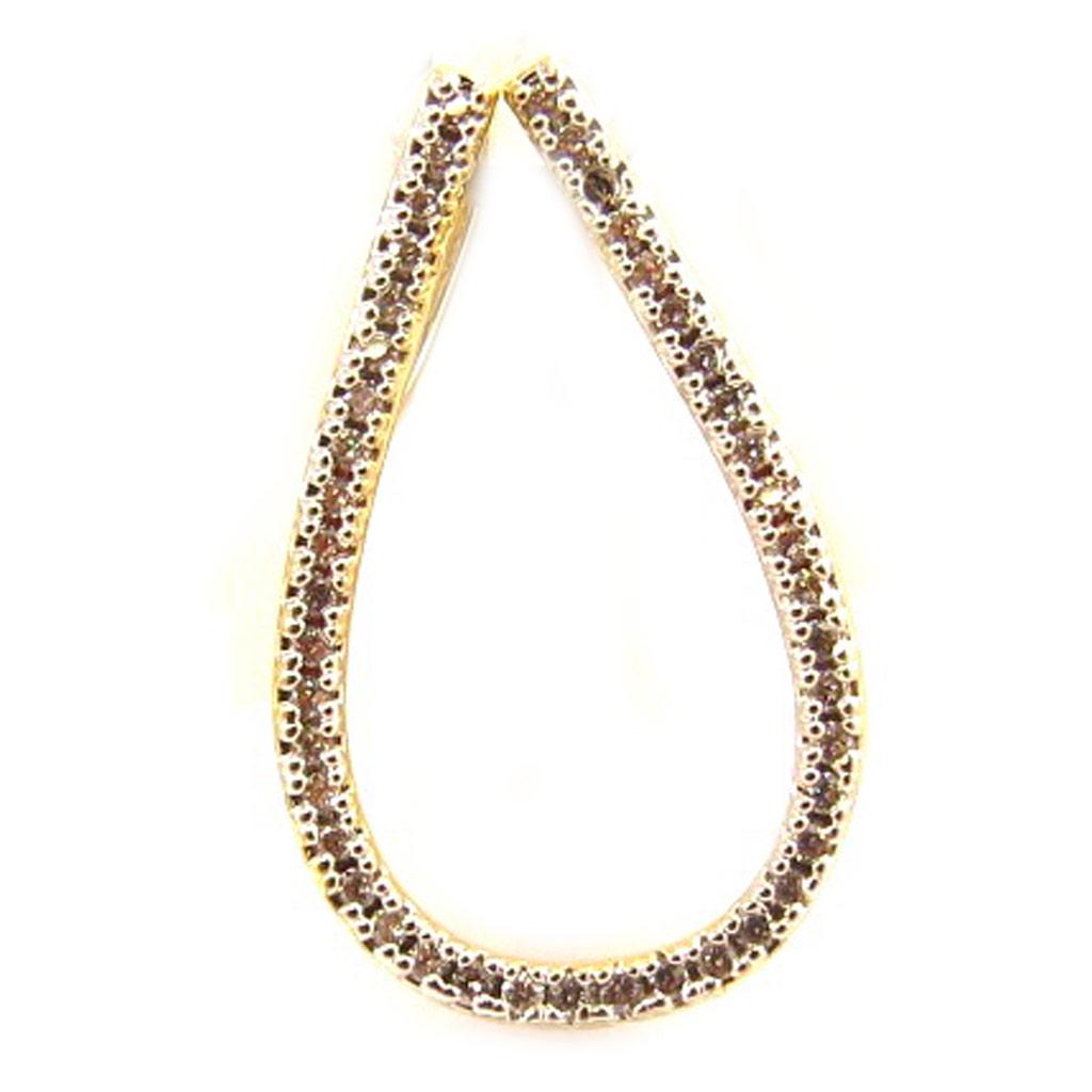 Les Trésors De Lily [L4677] - Позолоченный кулон «Сисси», белое золото - 22x13 мм