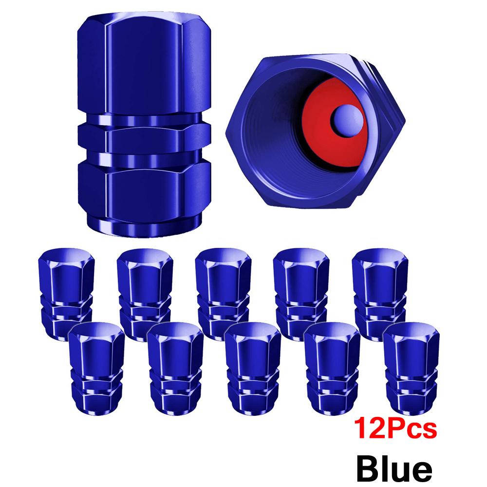 AUTCOAT Aluminum Alloy Car Wheel Tire Valve Caps Tyre Rim Stem Covers Car Dustproof Tire Cap For Cars Motorcycles Trucks Bikes Stem Caps1