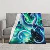 Фланелевое одеяло Aurora White Dragon - Мягкое, теплое и подходит для машинной стирки, для всех сезонов - Идеально для спальни, автомобиля,
