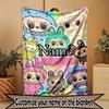 Custom Name Personalized Labubu Print Blanket, Home Decor, Bedroom, Sofa, Camping, Couch, Gifts for Birthday ChristmasEnthusiasts